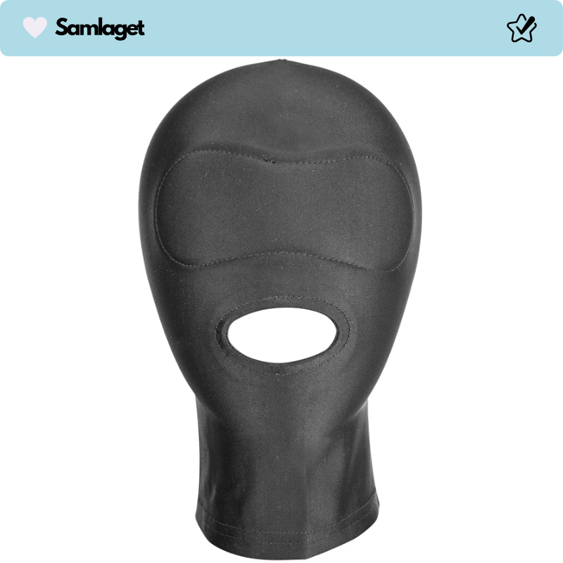 Obaie spandexmask i svart med öppning för munnen. Tillverkad av stretchigt material för en bekväm och åtsittande passform.