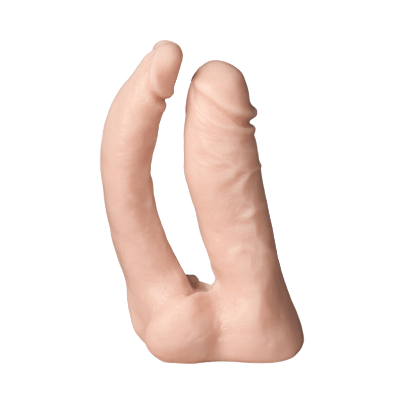 Vac-U-Lock double penetrator dildo i hudfärgat silikonmaterial, designad för dubbel penetration med realistiska detaljer.